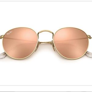 Ray band round flash lenses gold